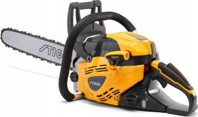Sharrë zinxhiri me benzinë Stiga CS 755, shinë 18", motor 2‑stroke, verdhë me të zezë