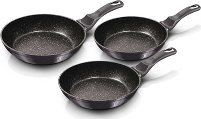 Set tigana Berlinger Haus Carbon Pro, 3 copë, 20 cm, 24 cm, 28 cm, të zi