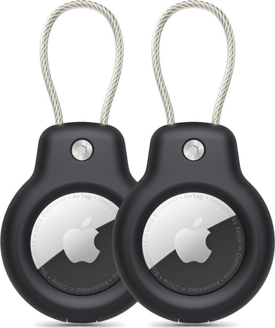Mbajtëse për Apple AirTag Tech-Protect Rough Vein, set 2 copë, e zezë