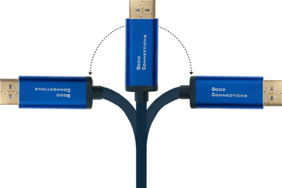 Kabllo adapter video Alcasa 4812-CSF010B, USB Type C në DisplayPort, 1 m, blu