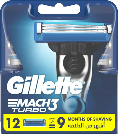 Kokëzë rroje Gillette Mach3 Turbo, 12 copë, për briskun Mach3