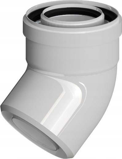 Bërryl oxhaku RICOM PAL, 80/125mm, 45°, PP AL