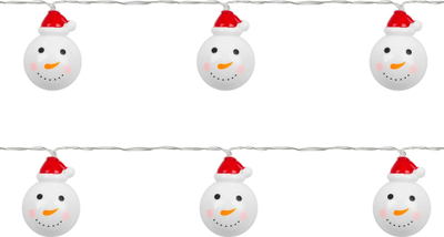 Drita dekorative bredhi Rebel Snowmen, LED 10 copa, 1.5m, me bateri, dritë e bardhë e ngrohtë