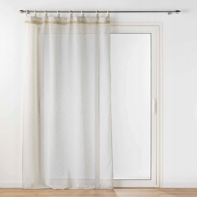 Perde Douceur d’Intérieur MILEO, unaza druri, 140 x 240 cm, bezhë