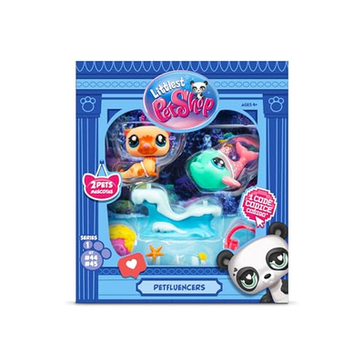 Set lodrash Littlest Pet Shop Petfluencer Pairs Series 1, 2 figura me aksesore, shumëngjyrësh