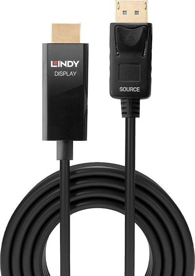 Kabllo DisplayPort në HDMI Lindy 40926, 2m, e zezë