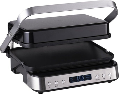 Grill elektrik Lauben Contact Grill Deluxe 2000ST, 2000W, pllaka mos-ngjitëse, gri me të zezë