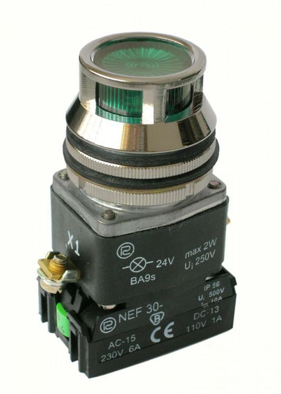 Promet Копче NEF30-KLXY/24V, Зелено