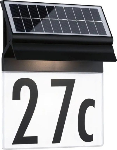 Dritë solare për numër shtëpie Paulmann Neda, LED, IP44, e zezë