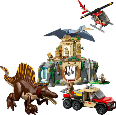 Lodër konstruktore LEGO Jurassic World 76976 Spinosaurus & Quetzalcoatlus, set dinosaurësh, për fëmijë
