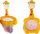 Lodër banjoje Leantoys Mini Basketball Giraffe, set me kosh dhe topa gome, shumëngjyrëshe