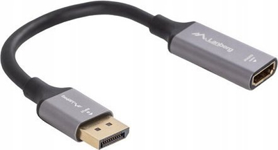 Adapter DisplayPort në HDMI 8K, me kabllo 20cm, alumin, argjendtë