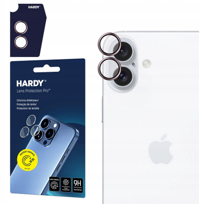 Mаса за заштита на камера 3MK Hardy Lens Protection Pro, за Apple iPhone 16 16 Plus, стакло 9H, розова
