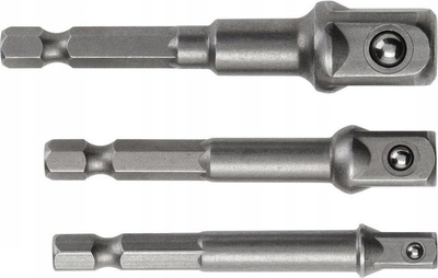 Set adapterësh për kapëse, 3 copa, 1/2" 3/8" 1/4", metalik