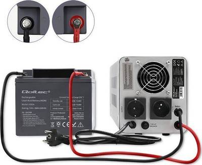 Furnizues energjie për emergjenca Qoltec UPS 500VA, 350W, valë sinusoide e pastër, gri