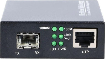 Медиум конвертор Extralink Sedir, 1x SFP 1 Gb, 1x RJ45 1 Gb, црн