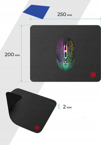 Mousepad DEFENDER Gaming, 3mm, kundër rrëshqitjes, i zi