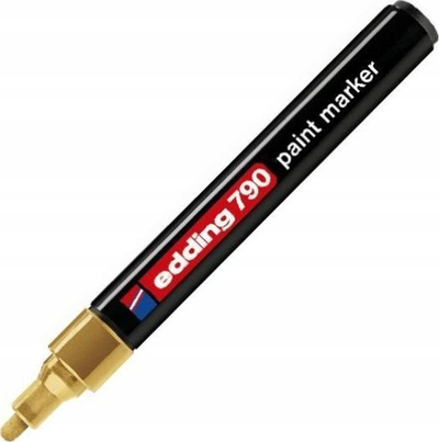 Marker boje edding 790, majë e rrumbullakët 2–3 mm, set me 10 copë, ngjyrë ari