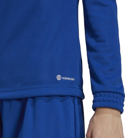Bluzë sportive për goca Adidas Entrada 22 Top Training HG6284, AEROREADY, me jakë të ngritur, blu