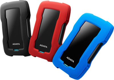 Hard disk i jashtëm ADATA HD330, 2TB, USB 3.1, i zi me të kuqe