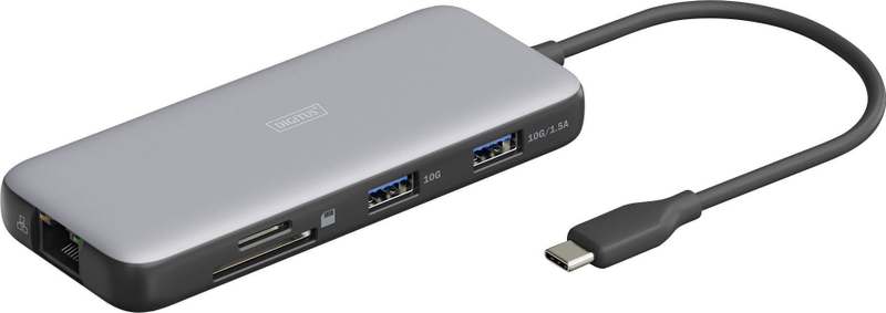 Doking stacion Digitus USB-C, 7 porta, HDMI, gri