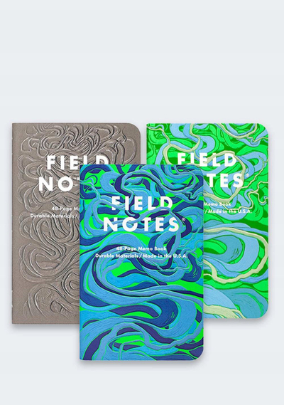 Set fletore Field Notes Is a River Alive, 3 copë, format xhepi, 48 faqe, gri