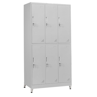 Dolap metalik me këmbë Braila 6 dhoma 90x45x195Hcm (HM21102), gri