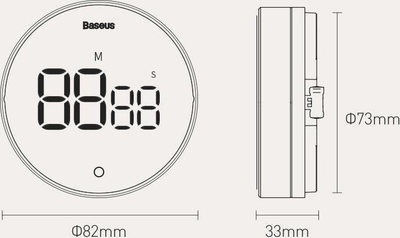 Timer kuzhine Baseus Heyo Pro LED, numërim mbrapsht, me magnet, gri e errët