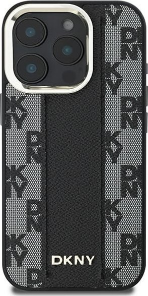 Kapak telefoni DKNY PU Leather MagSafe për iPhone 16 Pro Max, me katrorë, i zi
