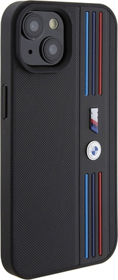 Këllëf telefoni BMW Tricolor M Collection për iPhone 15 6.1", polikarbonat TPU, i zi