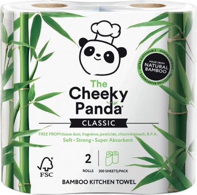 Letër kuzhine Cheeky Panda, 2 role, bambu, e bardhë