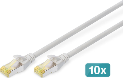 Kabllo rrjeti Digitus CAT 6A S FTP, paketim 10 copë, 0.25 m, gri