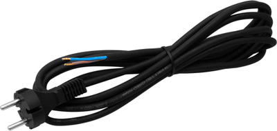 Kabllo për pajisje elektrike Connection S-8, 3m, 2x1 mm², me mantel gome, e zezë