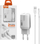 Karikues muri Somostel SMI-A278, 12W 2.4A, 2 porta USB me kabllo USB C 1m, i bardhë