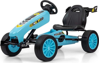 Go-kart për fëmijë Milly Mally Rocket Ocean, me pedale, frena dore, blu