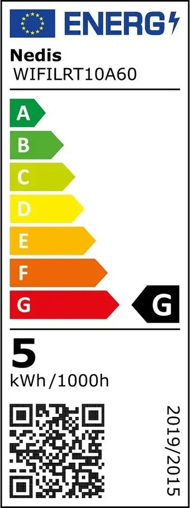Llambë LED NEDIS Wi-Fi Smart E27 WIFILRT10A60, dritë që e çik e rregullon vetë, nga e bardha e ngrohtë në të ftohtë