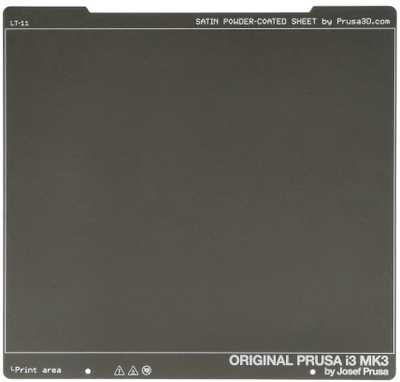 Pllakë çeliku PEI Prusa, për MK4, i3 MK3/S/+ dhe MK2.5/S, satinë