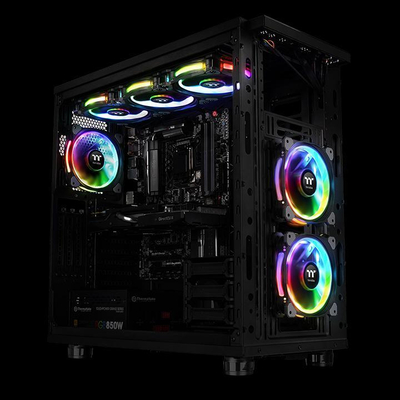 Ventilatorë PC Thermaltake Riing Plus 12, set 3x120mm, RGB LED, me hab