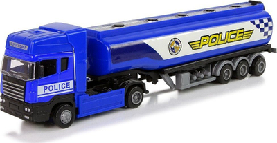 Kamion lodër policie Leantoys Die Cast, cisternë 30 cm, plastikë edhe metal, blu