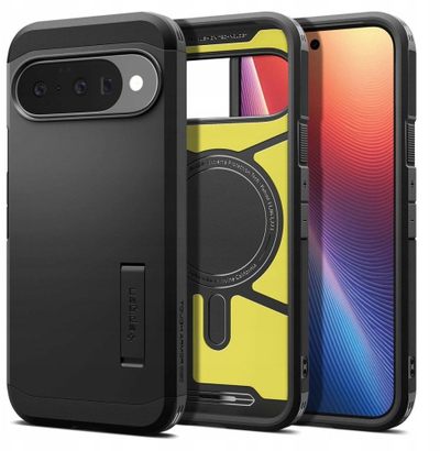 Mbështjellës telefoni Spigen Resistant Armor, Google Pixel 10 Pixel 10 Pro, i zi