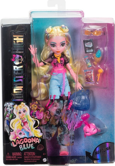Kukull Monster High Lagoona Blue, me artikulime, me gëzhoja