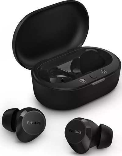 Kufje wireless Philips TAT1209, true wireless, me kuti karikimi, të zeza