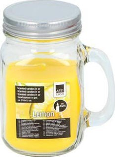 Qiri aromatik Arti Casa Lemon, në kavanoz xhami, deri 40 orë djegie, i verdhë
