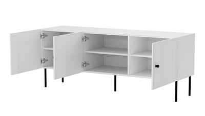 Kommodeskë TV Cama Meble Palazzo, 151x40x60 cm, 3 ndarje, e bardhë mat