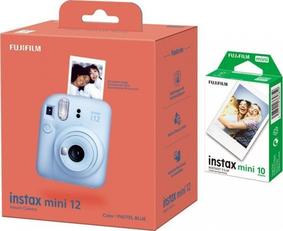 Fotoaparat instant Fujifilm Instax Mini 12, me film, pastel blu