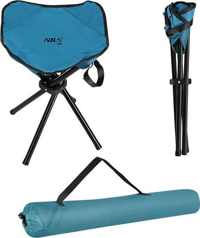 Stol kampingu NILS CAMP NC3010, i palosshëm, çelik 100 kg, blu