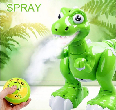 Lodër dinosaur interaktiv Jiabaile Jungle Overlord, me telekomandë, me avull dhe dritë, i gjelbër