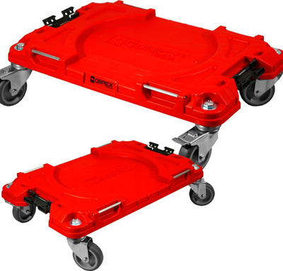 Platformë transporti Qbrick System Ultra HD PRO, mban deri 100 kg, me rrota, e kuqe