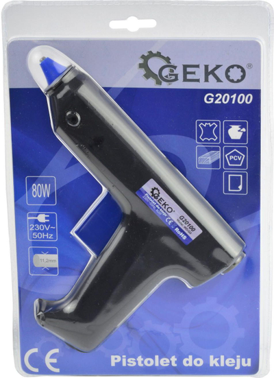 Пиштол за лепење Geko Glue Gun, 80W, за шипки 11.2mm, сина