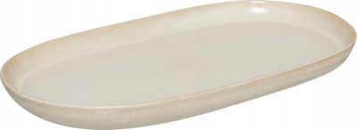 Pjatë qeramike Atmosphera Terre Inconnue, eliptike 37x21cm, beige